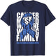 Colon Cancer Messed With The Wrong Family Blue Ribbon Gift T-Shirt - T-Shirt | Navy