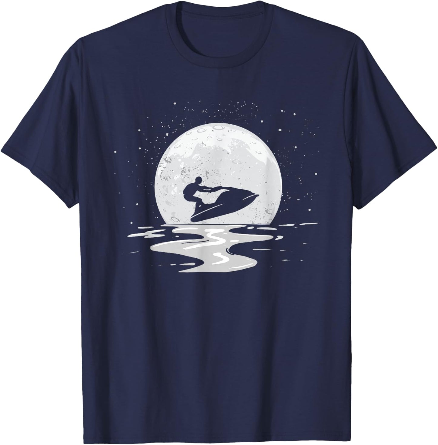 Jet Skiing Lover Jet Ski Enthusiast Moon Lake Vacation T-Shirt - T-Shirt | Navy