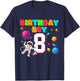 8th Birthday Astronaut Space Planets 8 Years Old Boys T-Shirt - T-Shirt | Navy