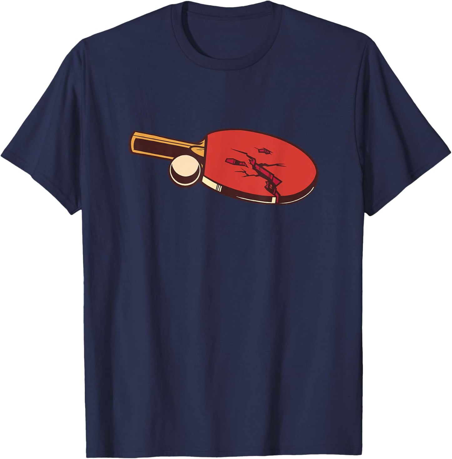 Table Tennis Old Butterfly Hand Design for Table Tennis Players T-Shirt - T-Shirt | Navy