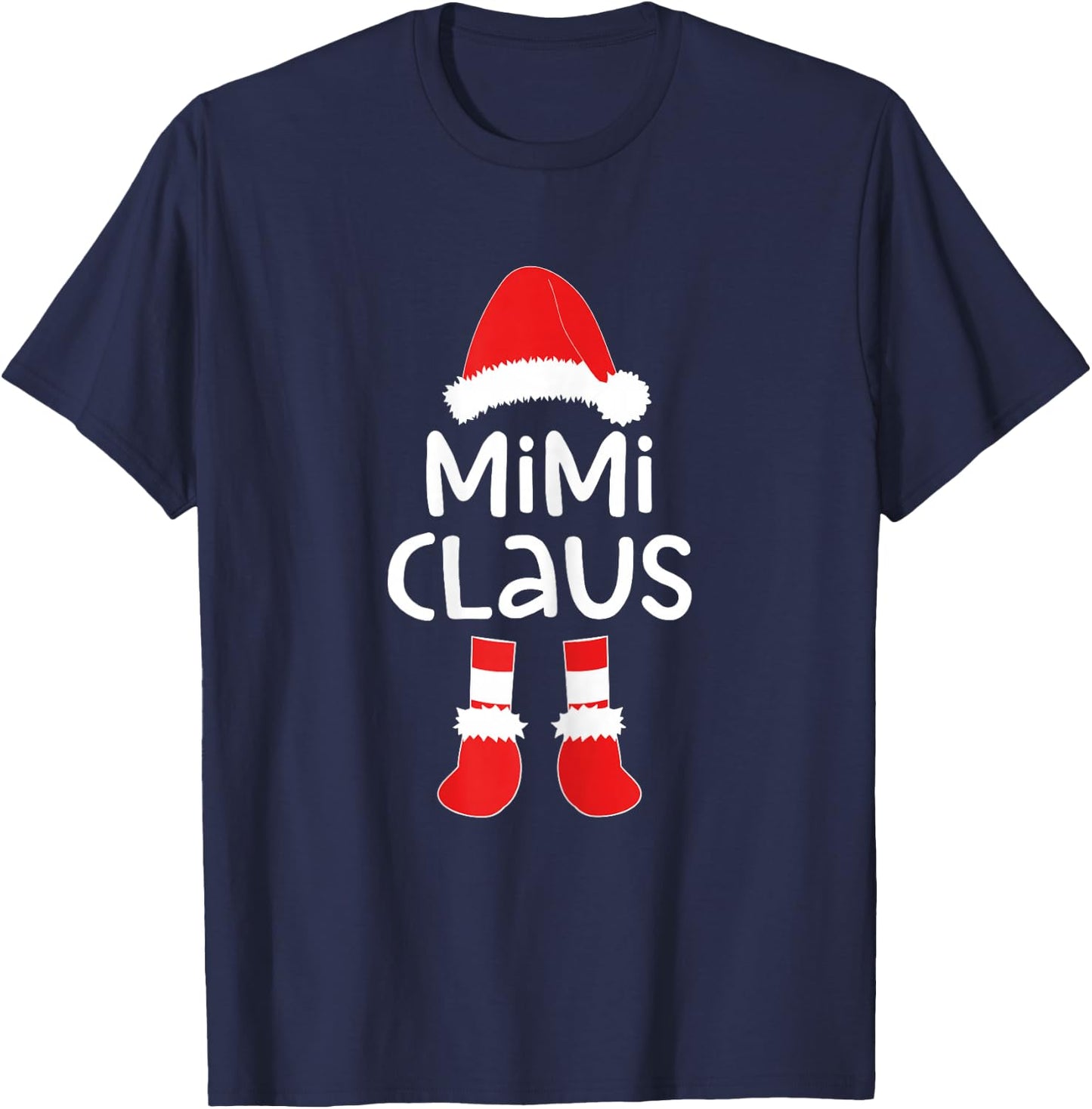 Mimi Claus Shirt Women Matching Mimi Christmas Costume T-Shirt - T-Shirt | Navy