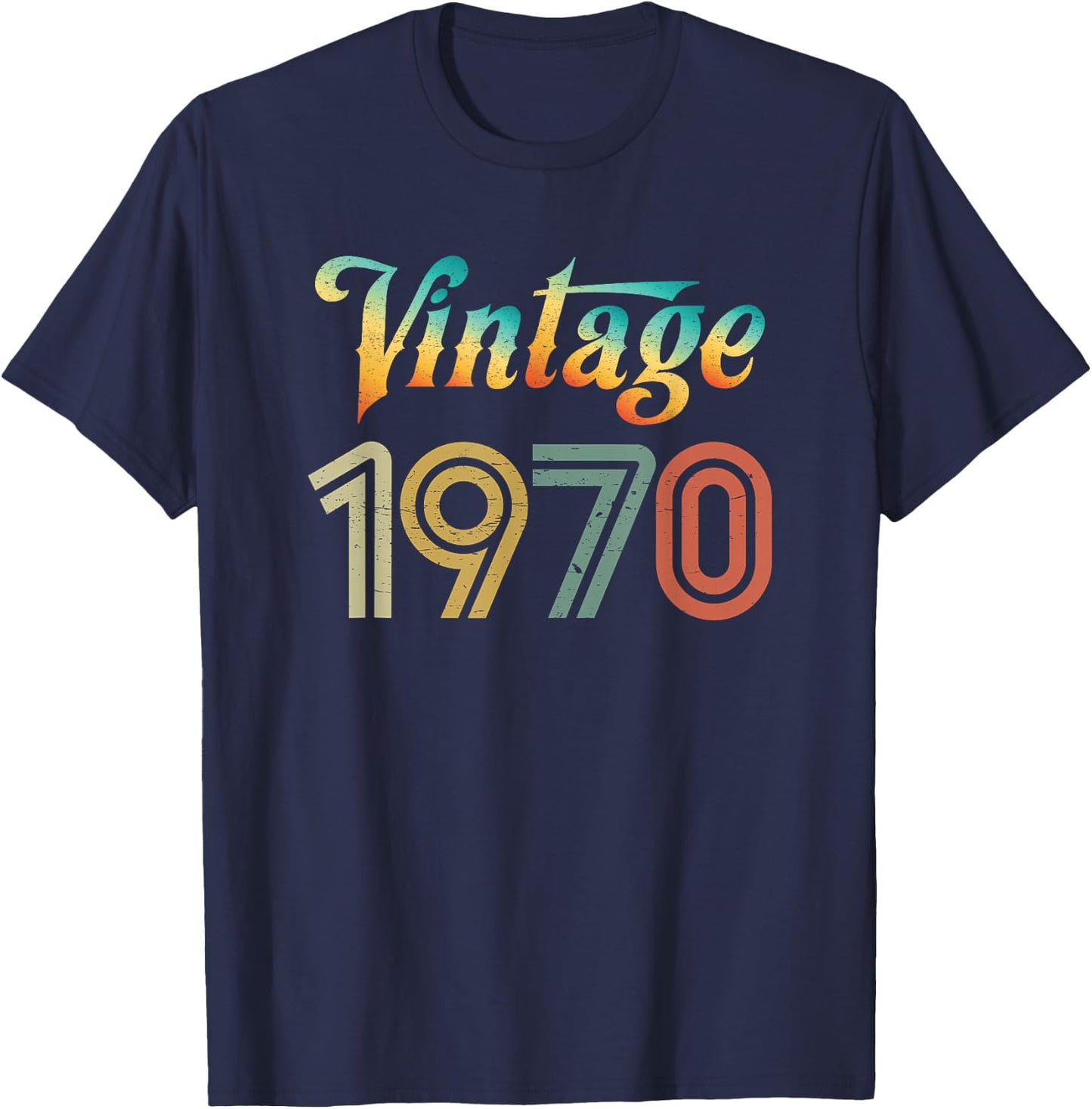 Retro Vintage 1970 Best Birth Year Original Genuine Classic T-Shirt - T-Shirt | Navy