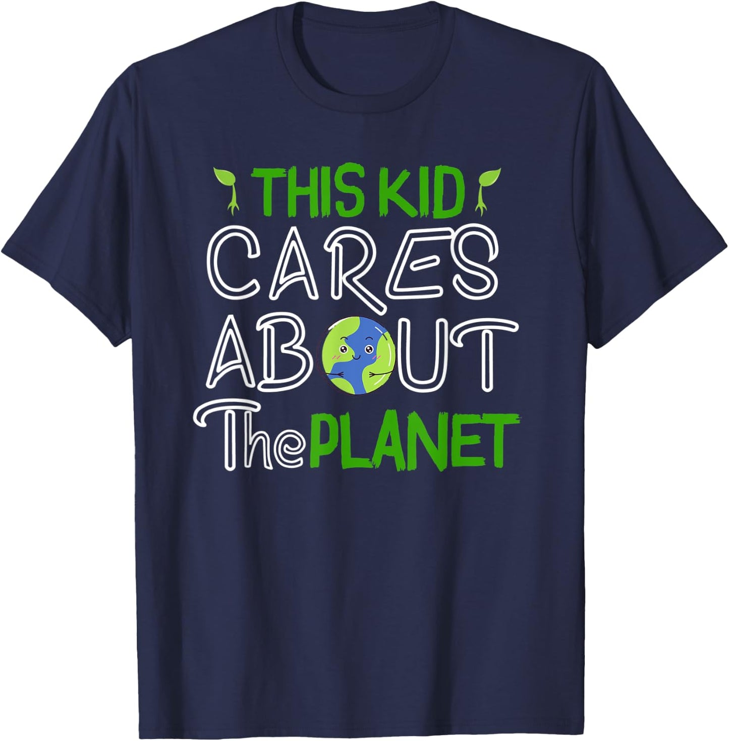 This Kid Cares About the Planet Day Environment T-Shirt - T-Shirt | Navy