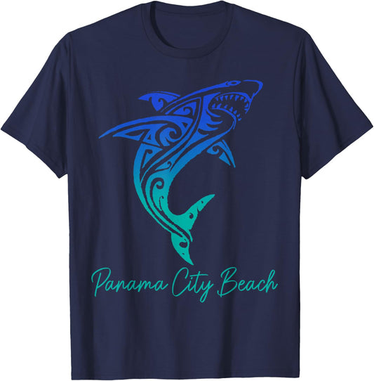Panama City Beach FL Shark Scuba Diving Surfer Florida Surf T-Shirt - T-Shirt | Navy