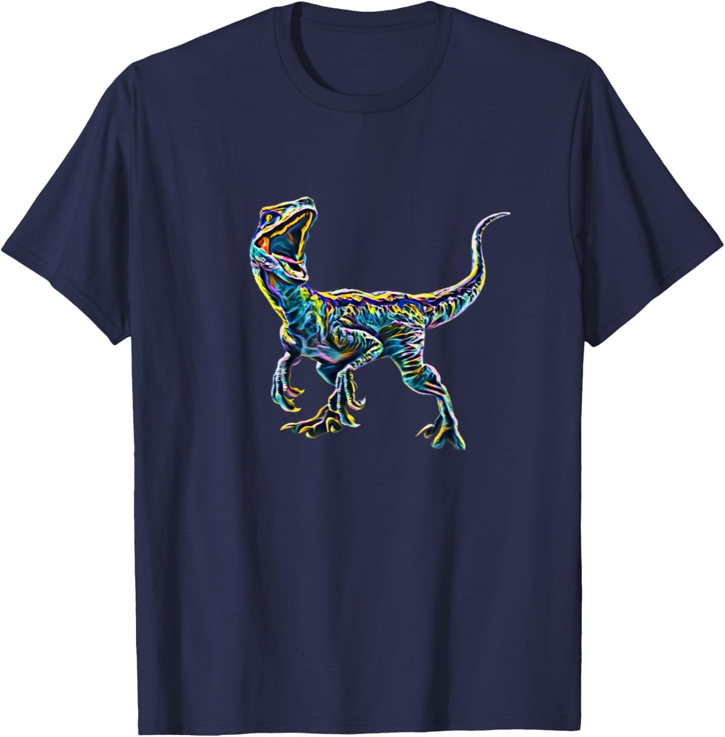 Velociraptor Raptor Dinosaur T-Shirt - T-Shirt | Navy