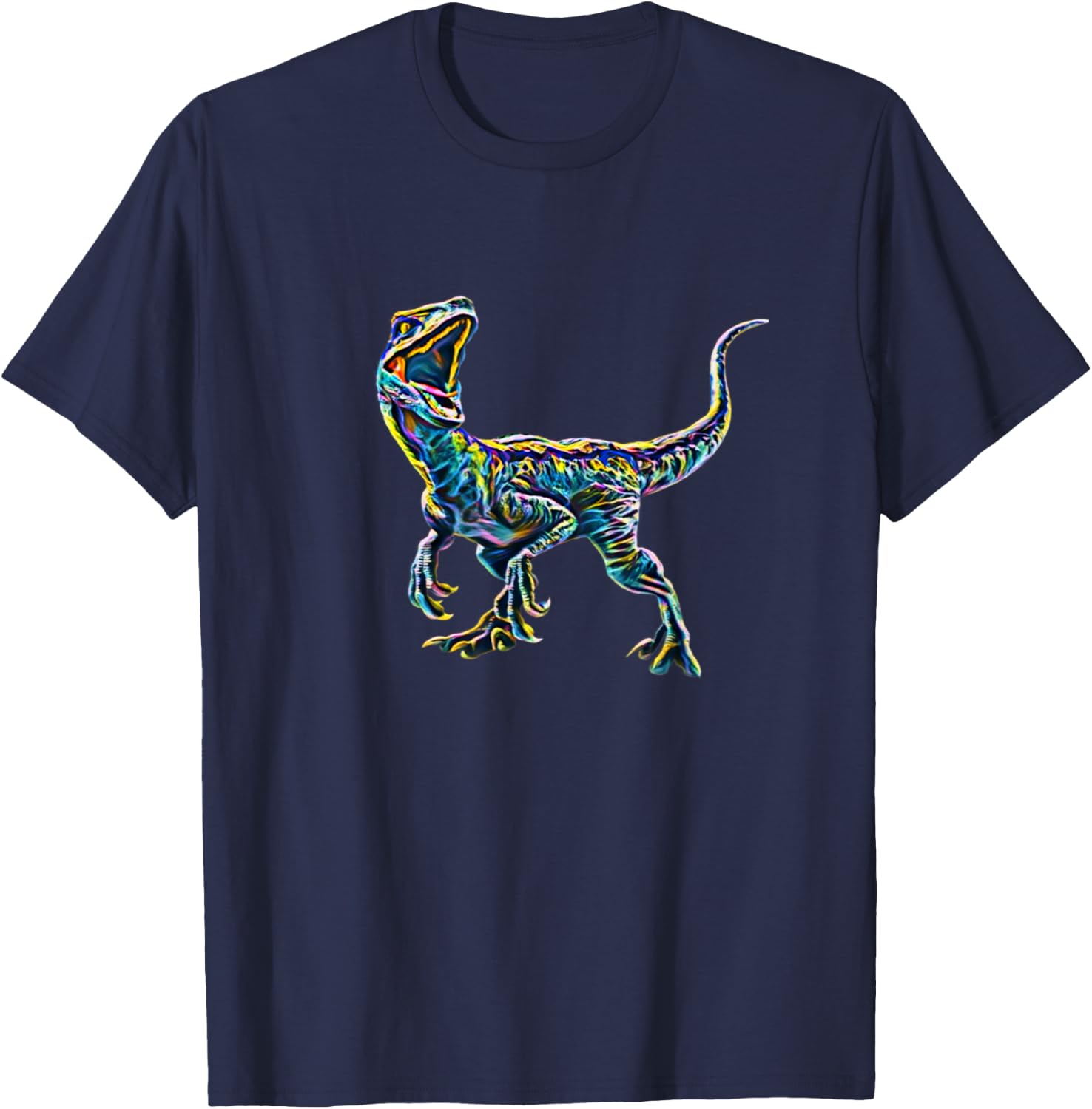 Velociraptor Raptor Dinosaur T-Shirt - T-Shirt | Navy