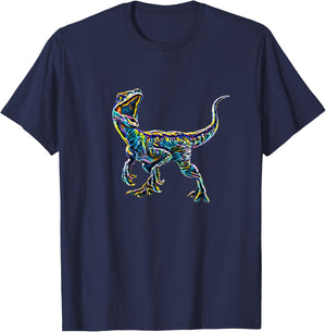 Velociraptor Raptor Dinosaur T-Shirt - T-Shirt | Navy
