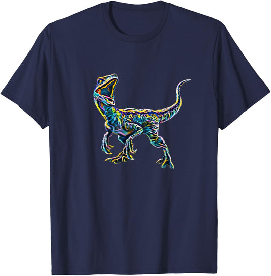 Velociraptor Raptor Dinosaur T-Shirt - T-Shirt | Navy