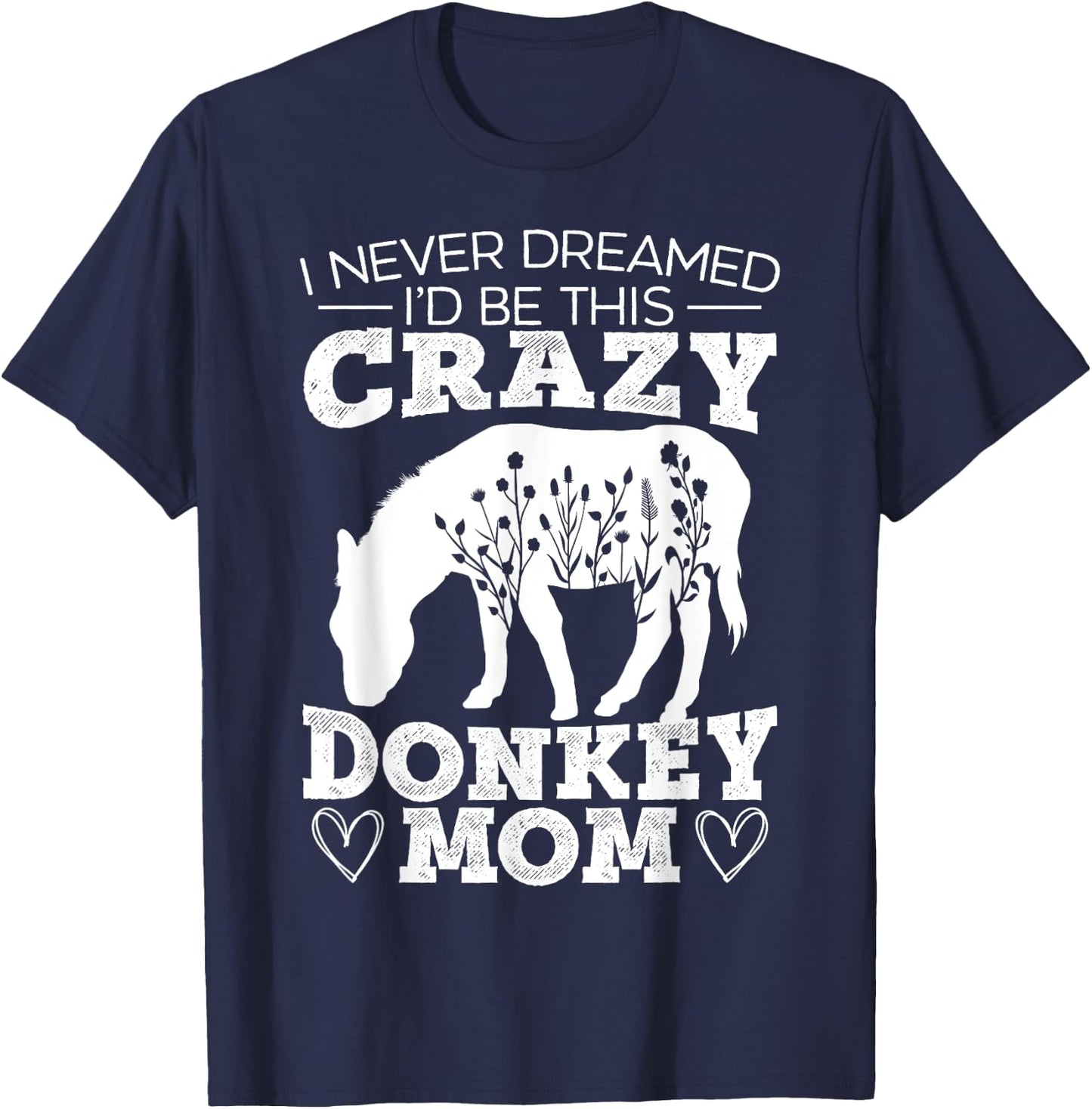Mom Donkey Lover Horse Animal Donkey Mom T-Shirt - T-Shirt | Navy