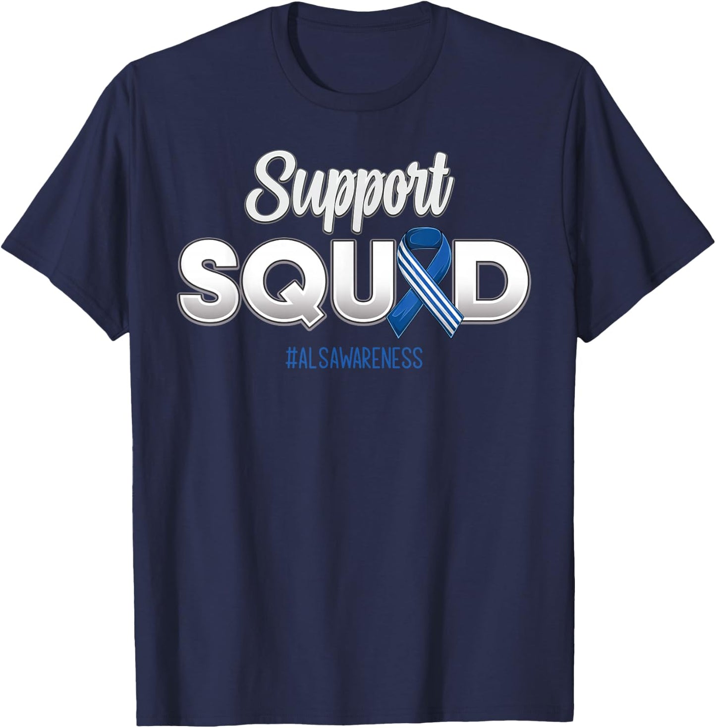 Support Squad ALS Awareness Hope Strong Women Kids T-Shirt - T-Shirt | Navy