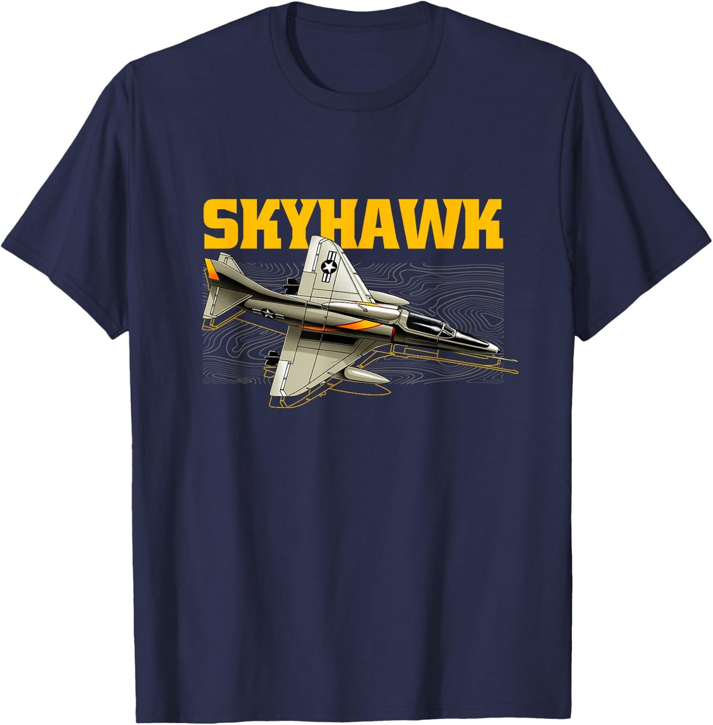 USA Military Warbird Airplane Skyhawk T-Shirt - T-Shirt | Navy
