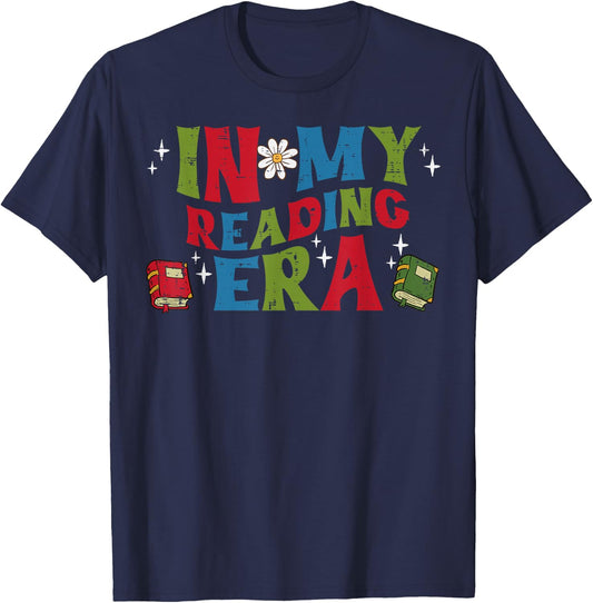 In My Reading Era Read Book Librarian Teacher Men Women Kids T-Shirt - T-Shirt | Navy