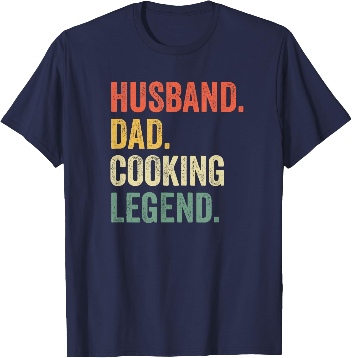 Husband Dad Cooking Legend Funny Cook Chef Father Vintage T-Shirt - T-Shirt | Navy