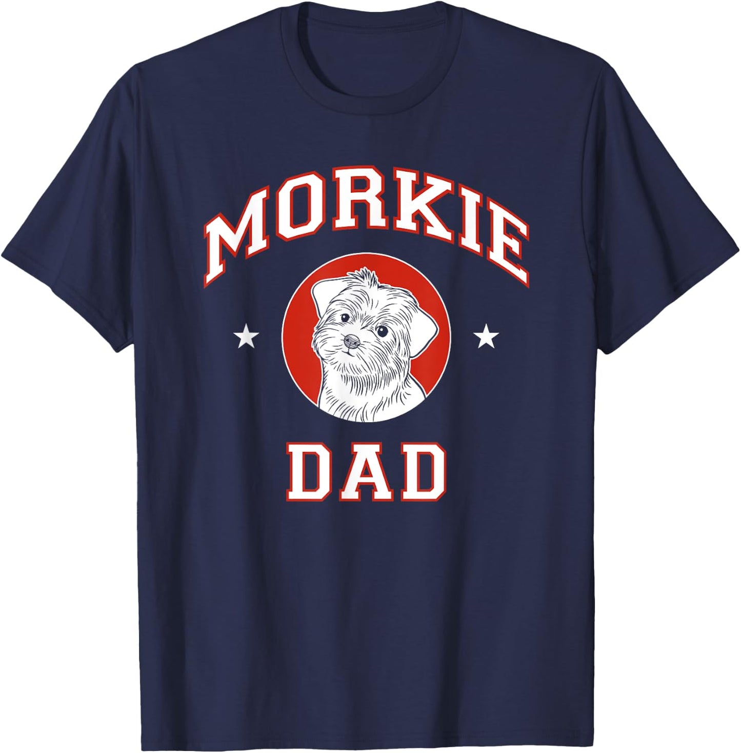 Morkie Dad Dog Father Men Women Kids T-Shirt - T-Shirt | Navy
