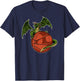 Cool Basketball Dragon Sitting On BBall Fantasy T-Shirt - T-Shirt | Navy