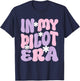 In My Pilot Era Female Pilot Airplanes Aviation Groovy T-Shirt - T-Shirt | Navy