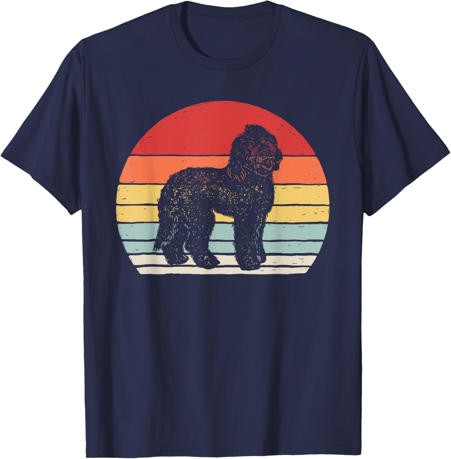 Vintage Retro Labradoodle Dog Women Girls Kids T-Shirt - T-Shirt | Navy