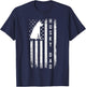Siberian Husky Dog Breed American Flag Husky Lover Dog Dad T-Shirt - T-Shirt | Navy