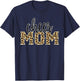Cheer Mom Leopard Print Proud Cheerleader Mother T-Shirt - T-Shirt | Navy
