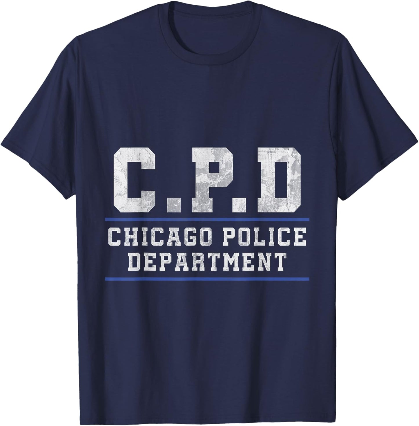 Chicago Police Officer Thin Blue Line T-Shirt - T-Shirt | Navy