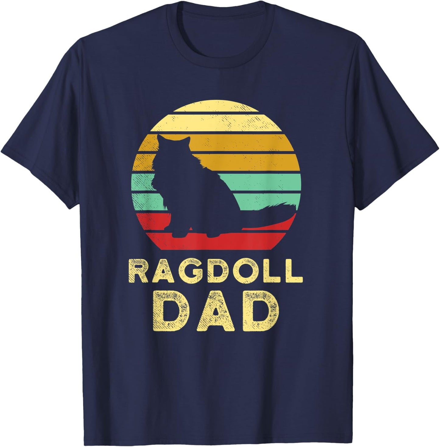 Retro Ragdoll Dad Vintage Ragdoll Cat Dad Rag Doll Cat Dad Women T-Shirt - T-Shirt | Navy