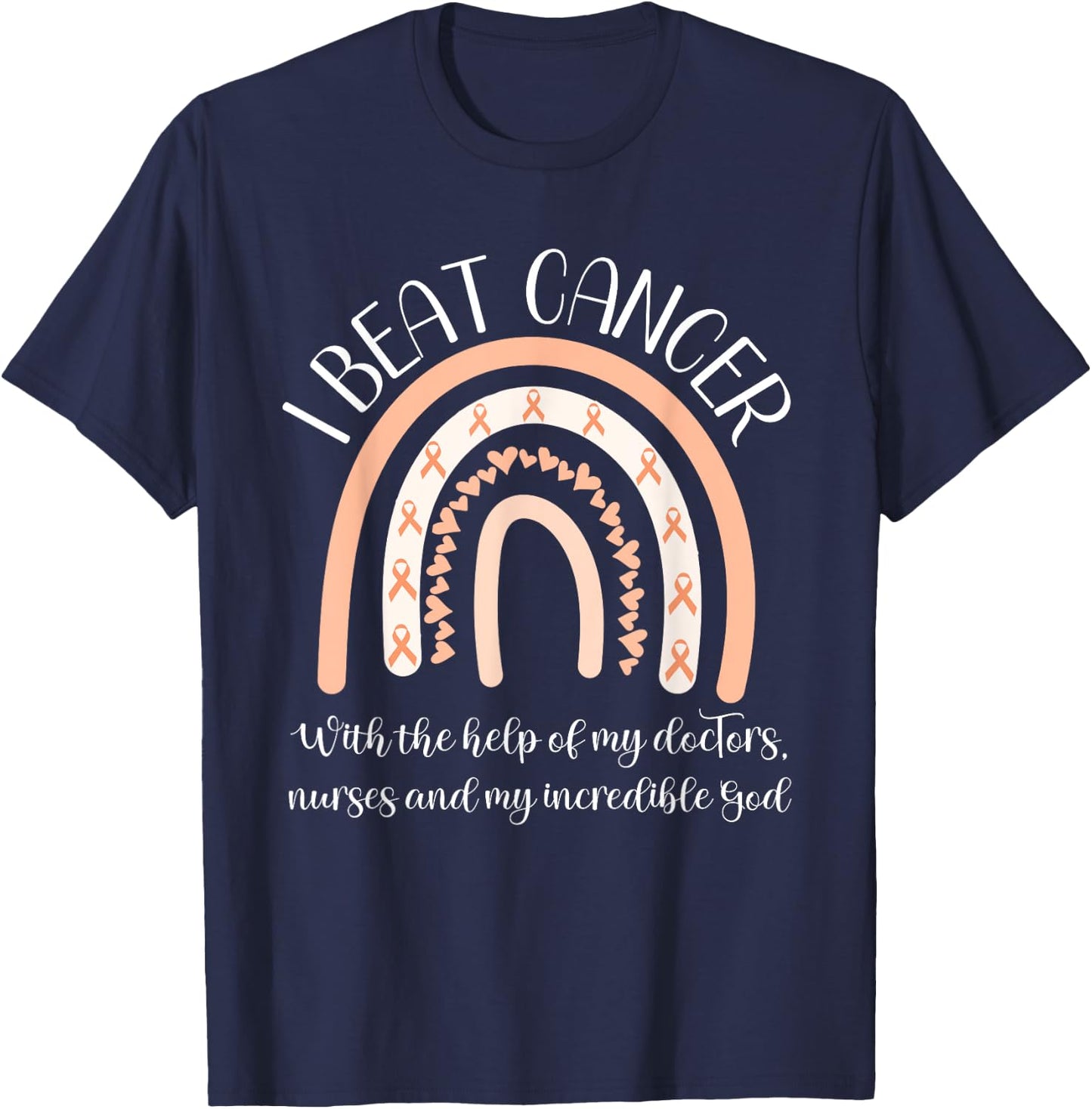 Uterine Cancer Survivor End Chemo I Beat Cancer Endometrial T-Shirt - T-Shirt | Navy