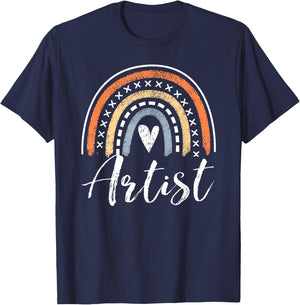 Artist Gifts Funny Art Painter Rainbow T-Shirt - T-Shirt | Navy
