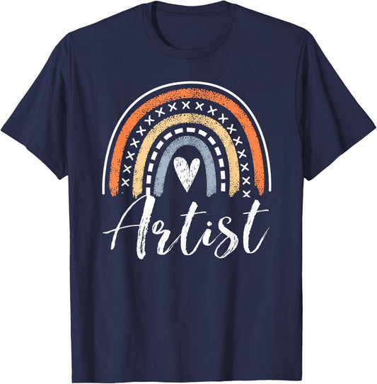 Artist Gifts Funny Art Painter Rainbow T-Shirt - T-Shirt | Navy