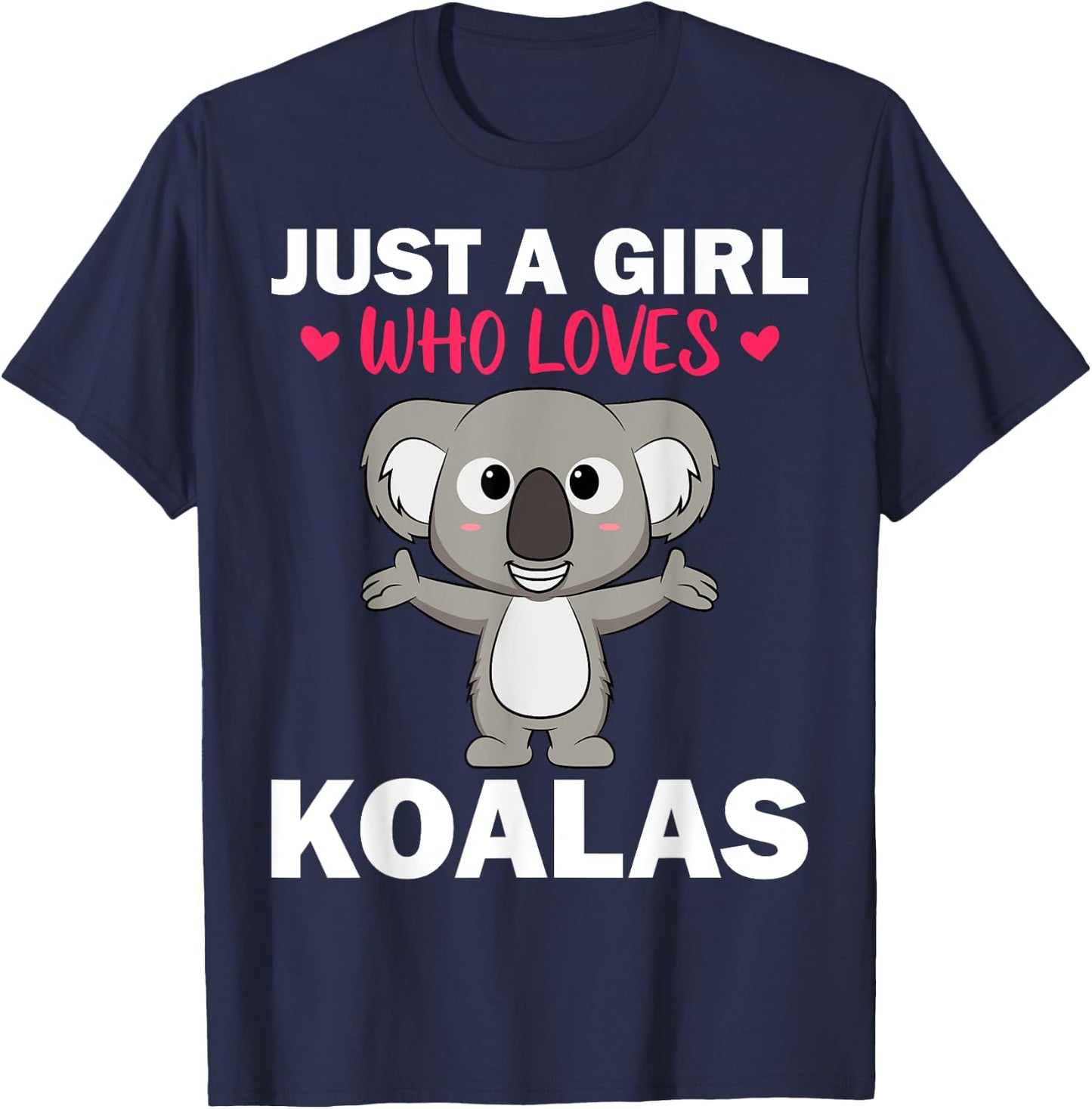 Cute Koala Bear Art Girls Koala Animal Clothing T-Shirt - T-Shirt | Navy