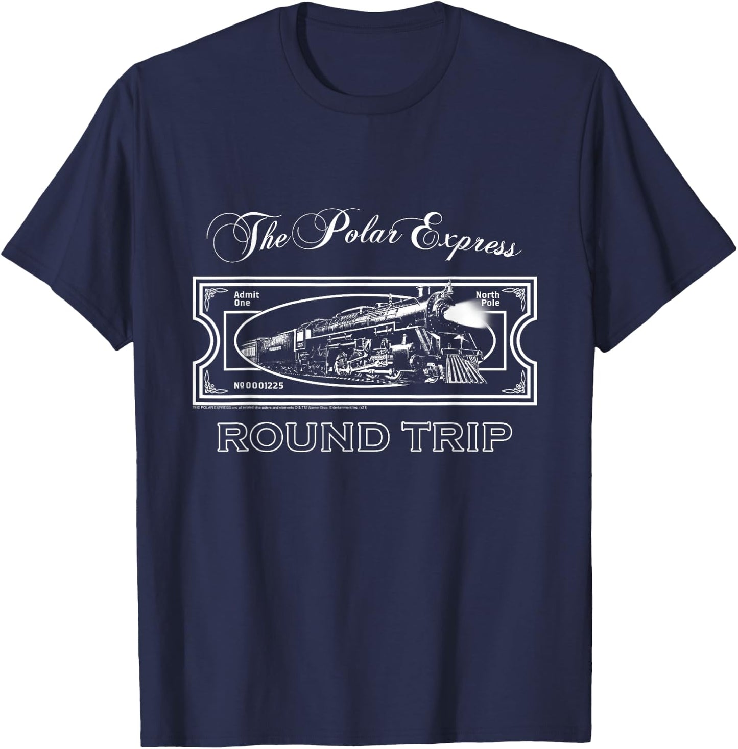 Polar Express , -Adults, Blue, Small T-Shirt - T-Shirt | Navy