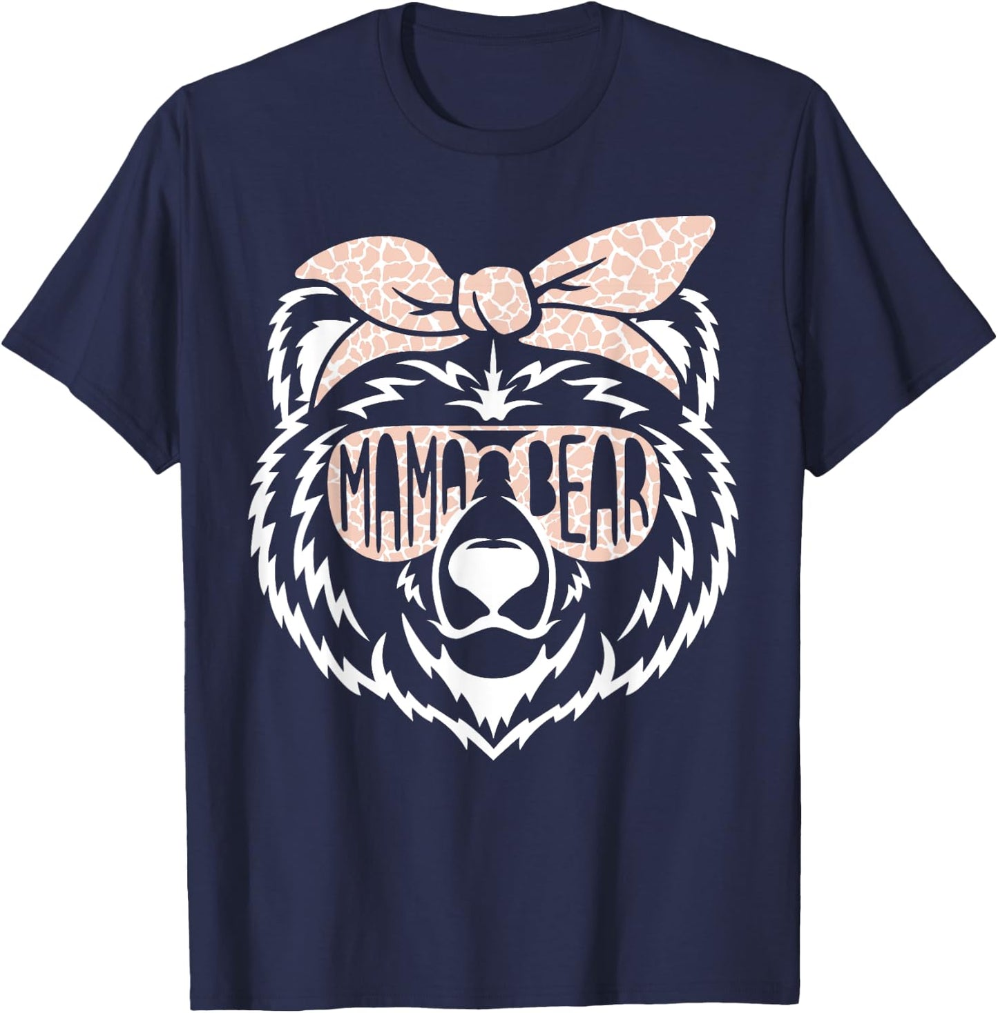 Mama Bear Face Sunglasses Mother Mom Mommy Mother's Day T-Shirt - T-Shirt | Navy