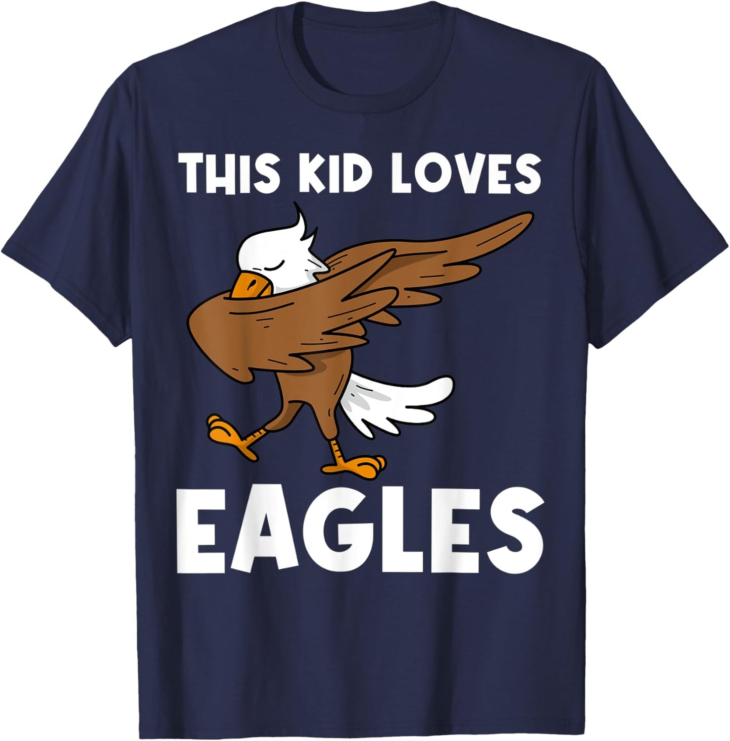 Cool Eagle Kids Boys Dabbing Bald Flying Animal T-Shirt - T-Shirt | Navy
