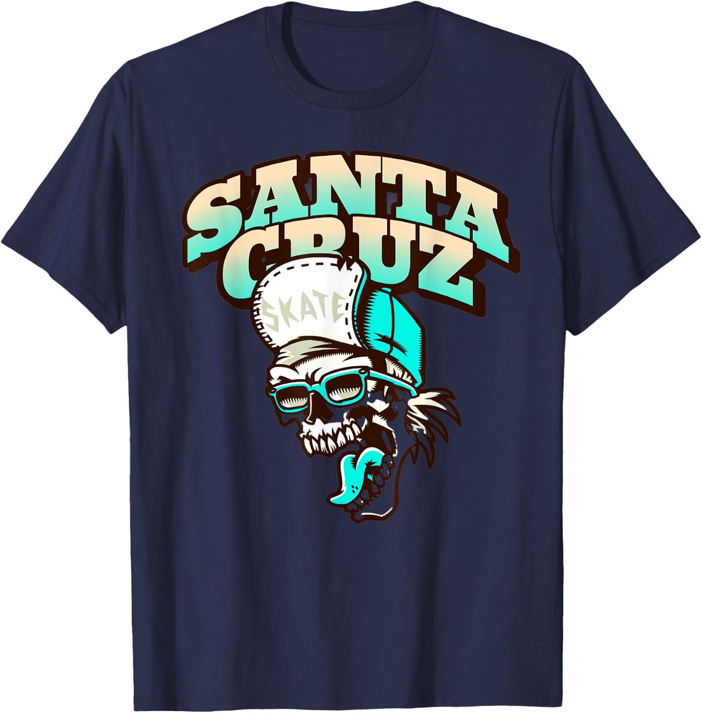 Classic California Skater Santa Cruz T-Shirt - T-Shirt | Navy