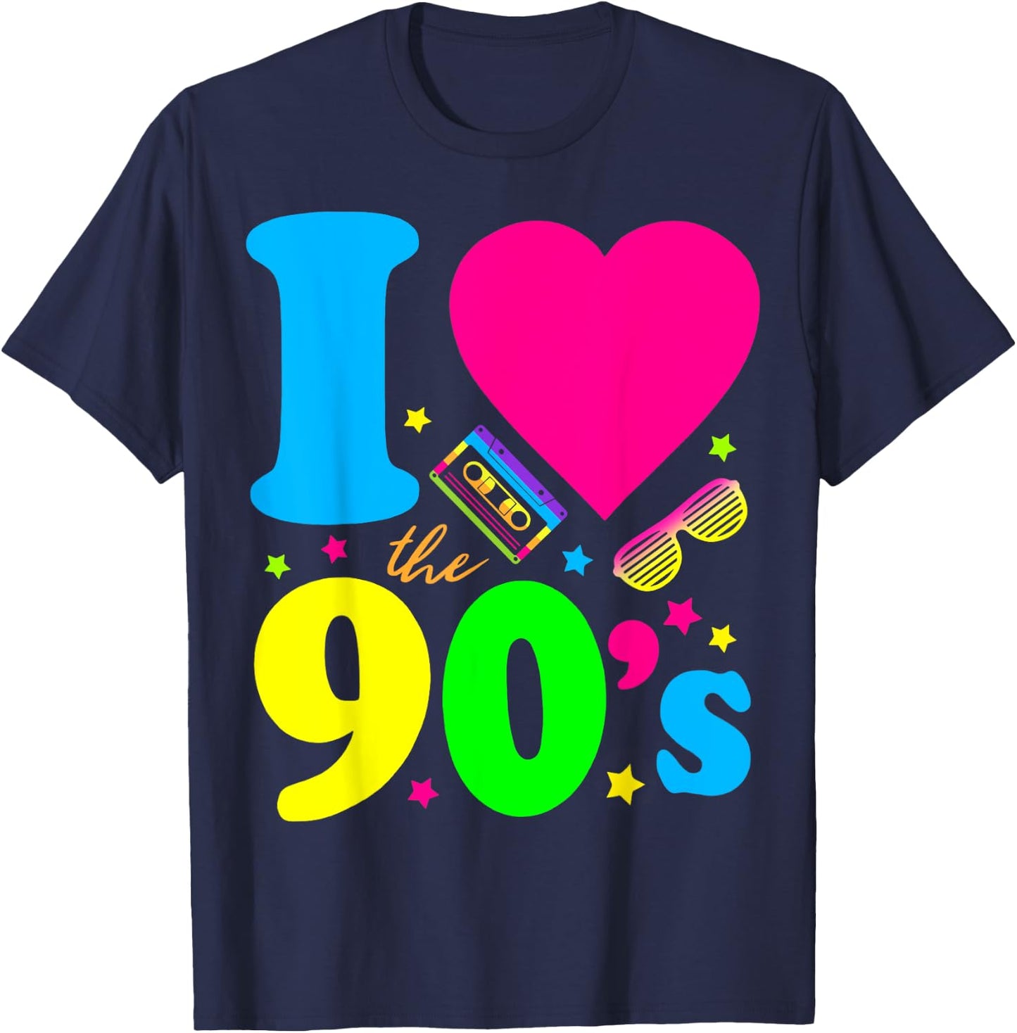 1990's 90s Shirt I Heart the Nineties T-Shirt - T-Shirt | Navy