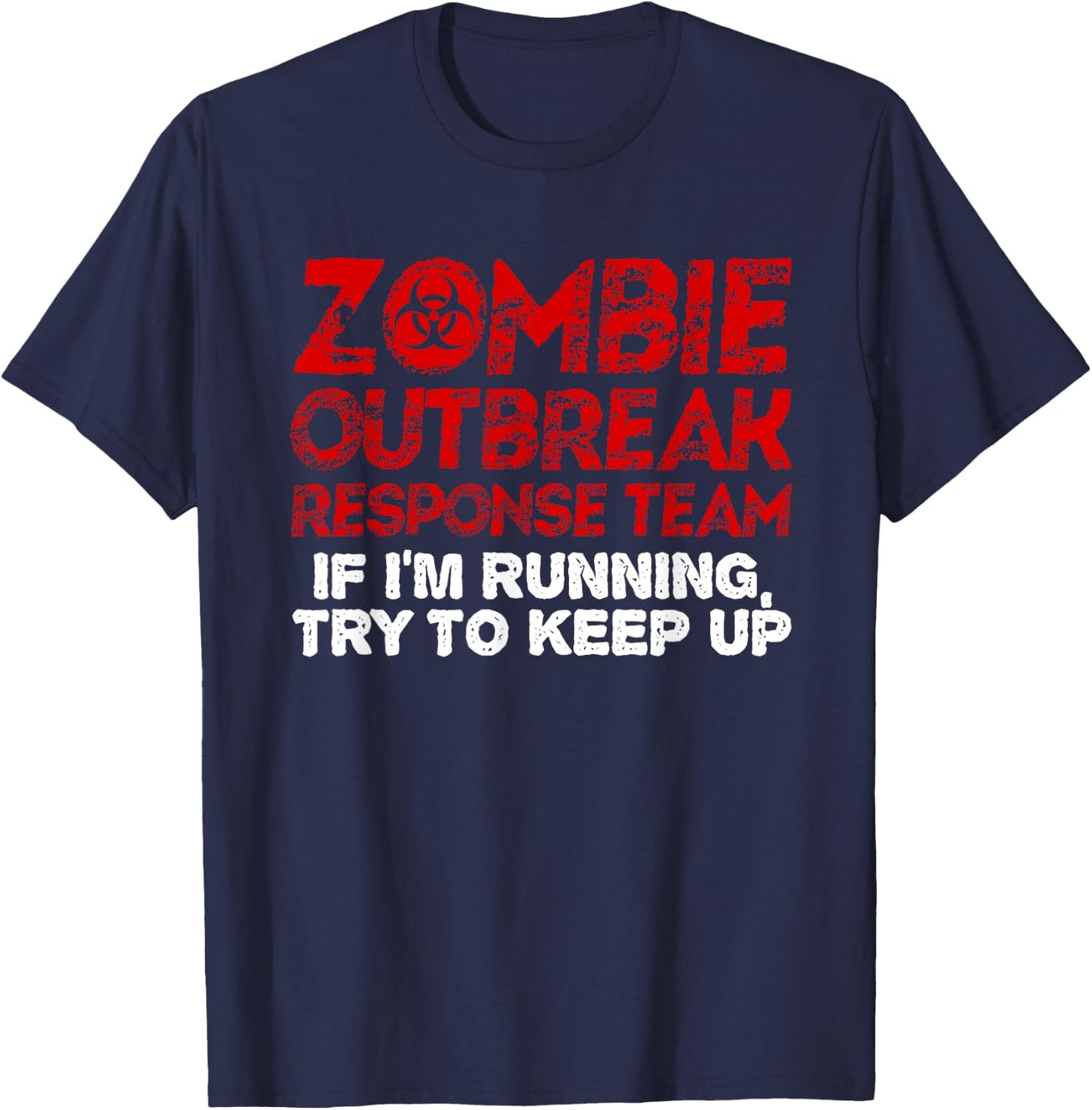 Funny Zombie Running Designs Women Runner Athletes T-Shirt - T-Shirt | Navy