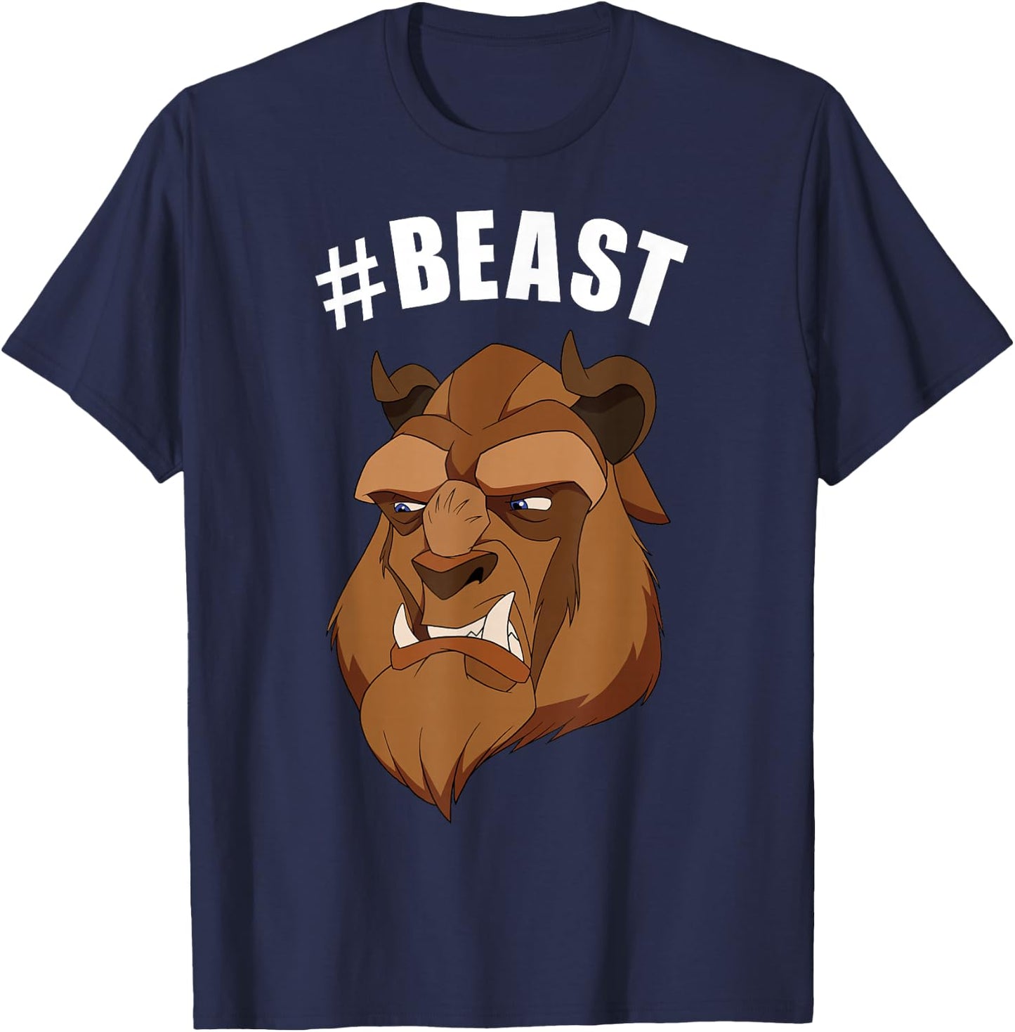 Disney Beauty and The Beast Hashtag Beast Portrait Small T-Shirt - T-Shirt | Navy