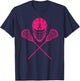 Lacrosse Stick Breast Cancer Awareness Cool Pink Ribbon Lax T-Shirt - T-Shirt | Navy