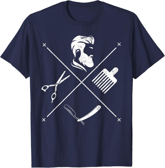 Barber Barbershop - Hairdresser Hairstylist Barber T-Shirt - T-Shirt | Navy
