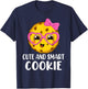Cute and Smart Cute Kawaii Cookie heart glasses and pink bow T-Shirt - T-Shirt | Navy