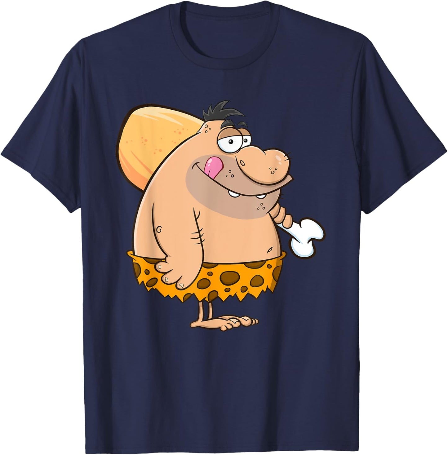 Funny Caveman Graphic Gift Adult Men Women Kids Boys Girls T-Shirt - T-Shirt | Navy