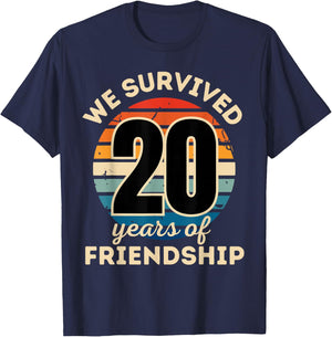 Celebrating 20 YEARS OF FRIENDSHIP Funny Group Matching T-Shirt - T-Shirt | Navy