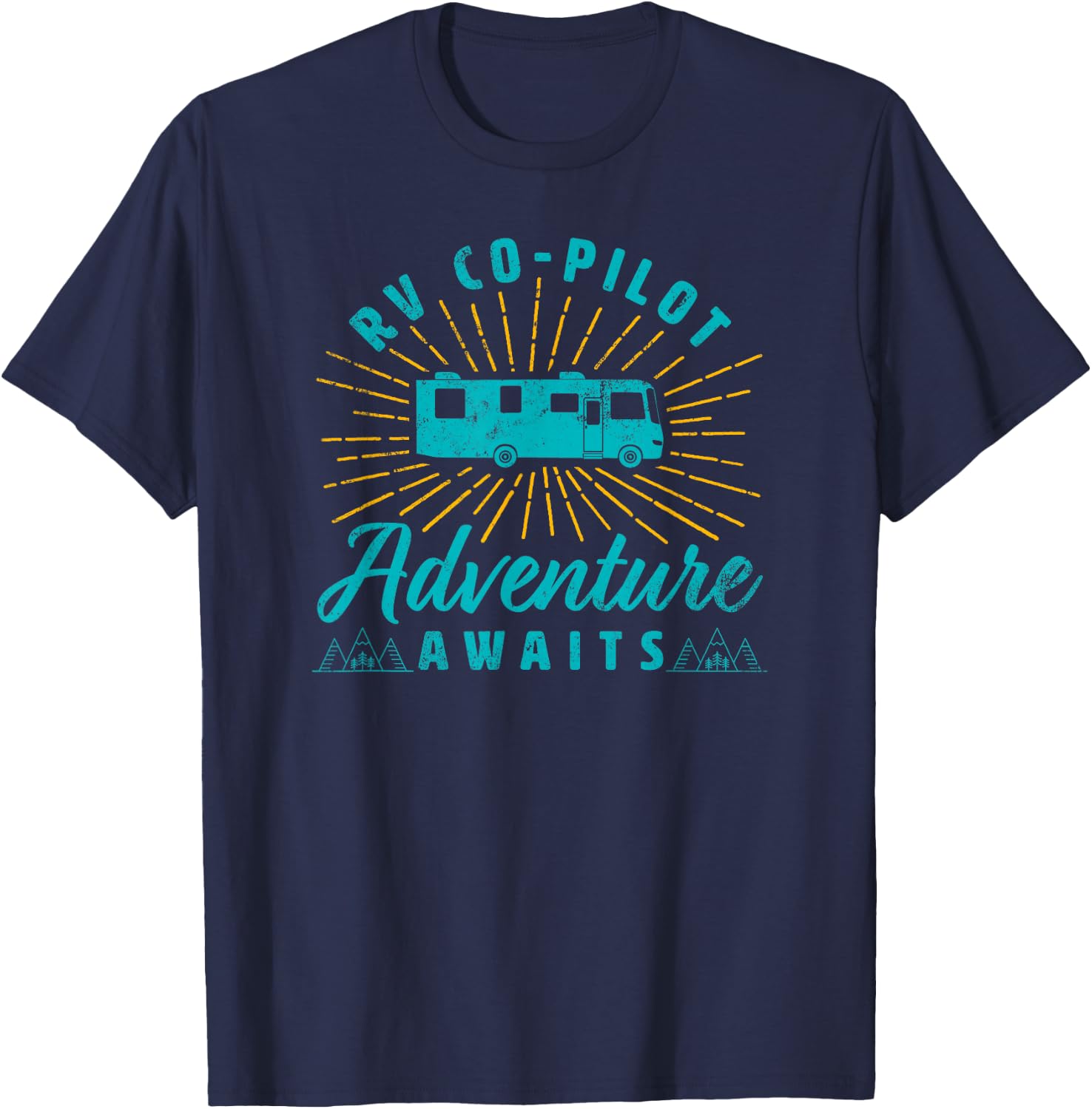 RV Co-Pilot Adventure Awaits Road Trip Camping Shirt T-Shirt - T-Shirt | Navy