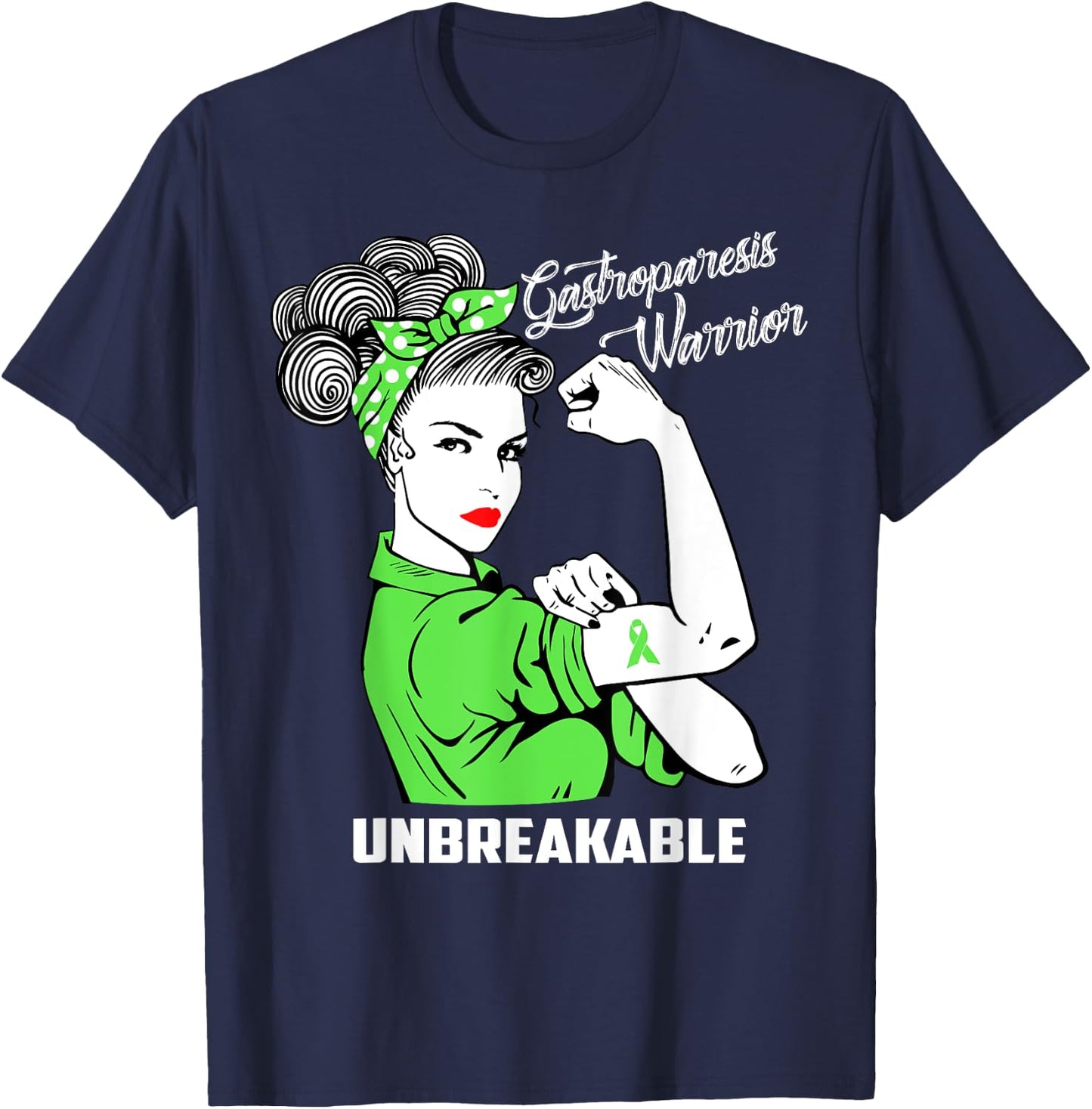 Gastroparesis Warrior Unbreakable Awareness Gift T-Shirt - T-Shirt | Navy