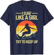 Funny Surf Like A Girl Surfer Design Retro Surfing T-Shirt - T-Shirt | Navy