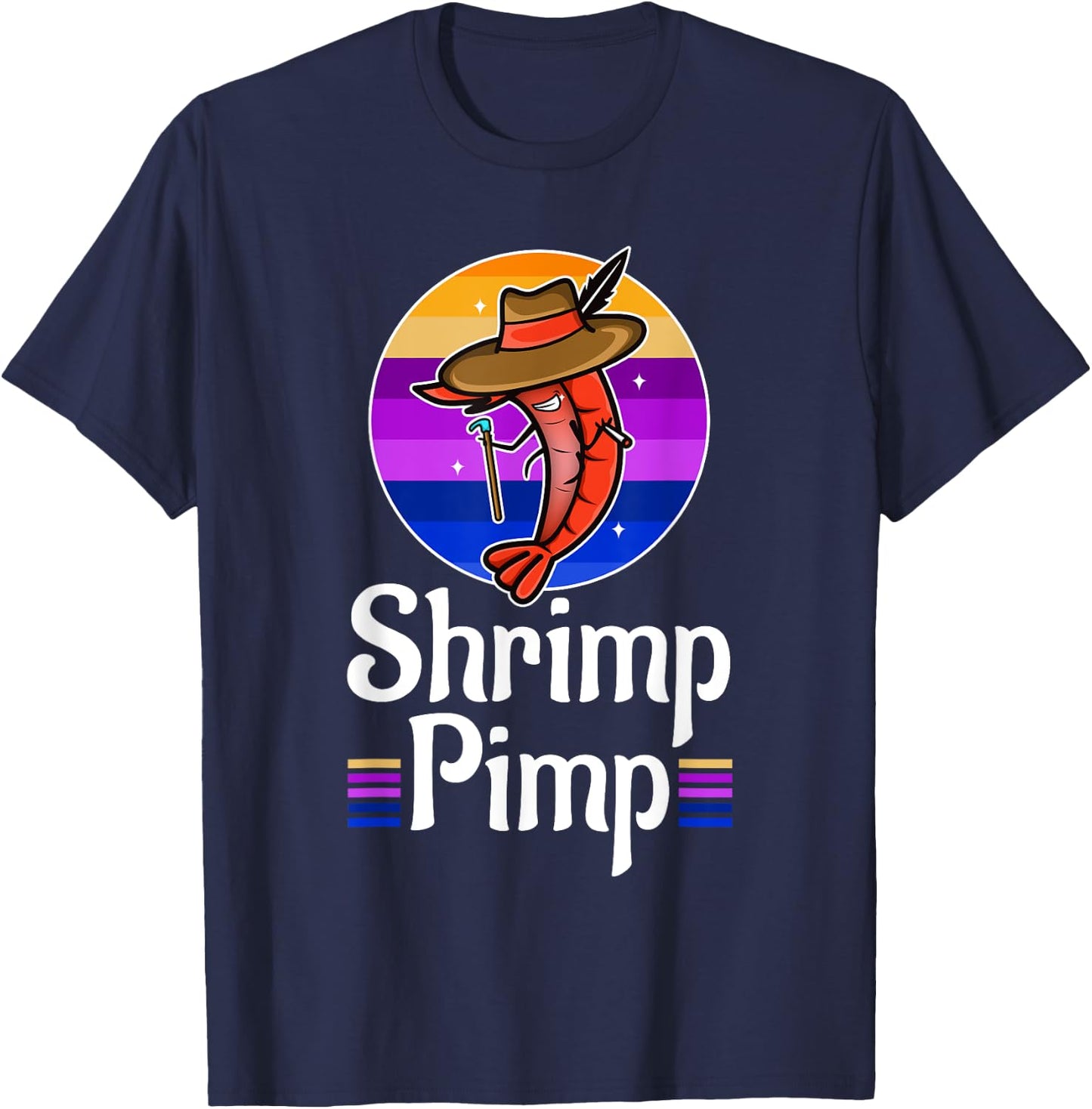 Shrimp Pimp T-Shirt - T-Shirt | Navy