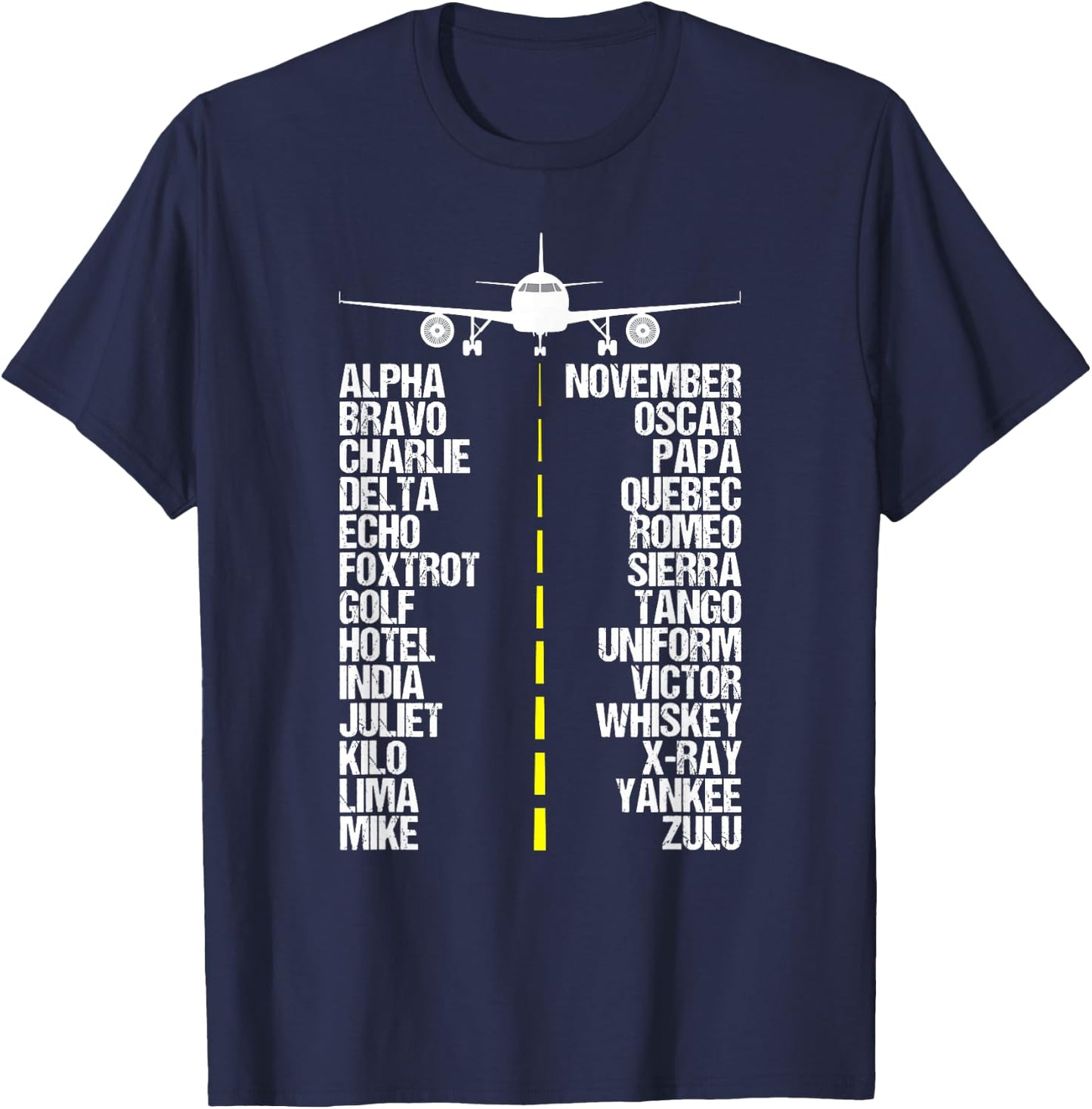 Aviation Phonetic Alphabet Code Pilot Airplane Aircraft T-Shirt - T-Shirt | Navy