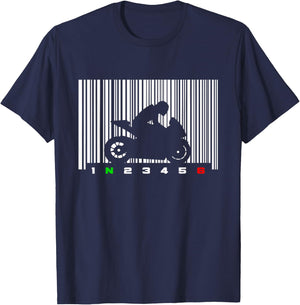 Barcode Motorcycle T-Shirt - T-Shirt | Navy