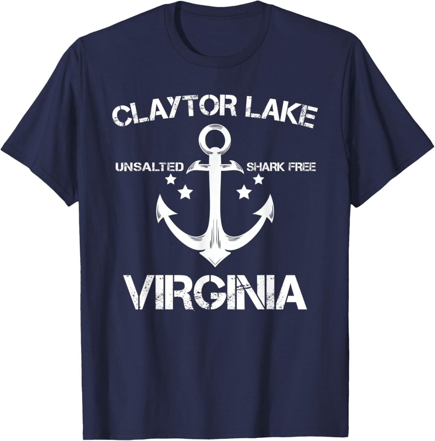 CLAYTOR LAKE VIRGINIA Funny Fishing Camping Summer Gift Men Women Kids T-Shirt - T-Shirt | Navy