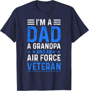 I’m A Dad Grandpa Air Force Veteran Distressed T-Shirt - T-Shirt | Navy