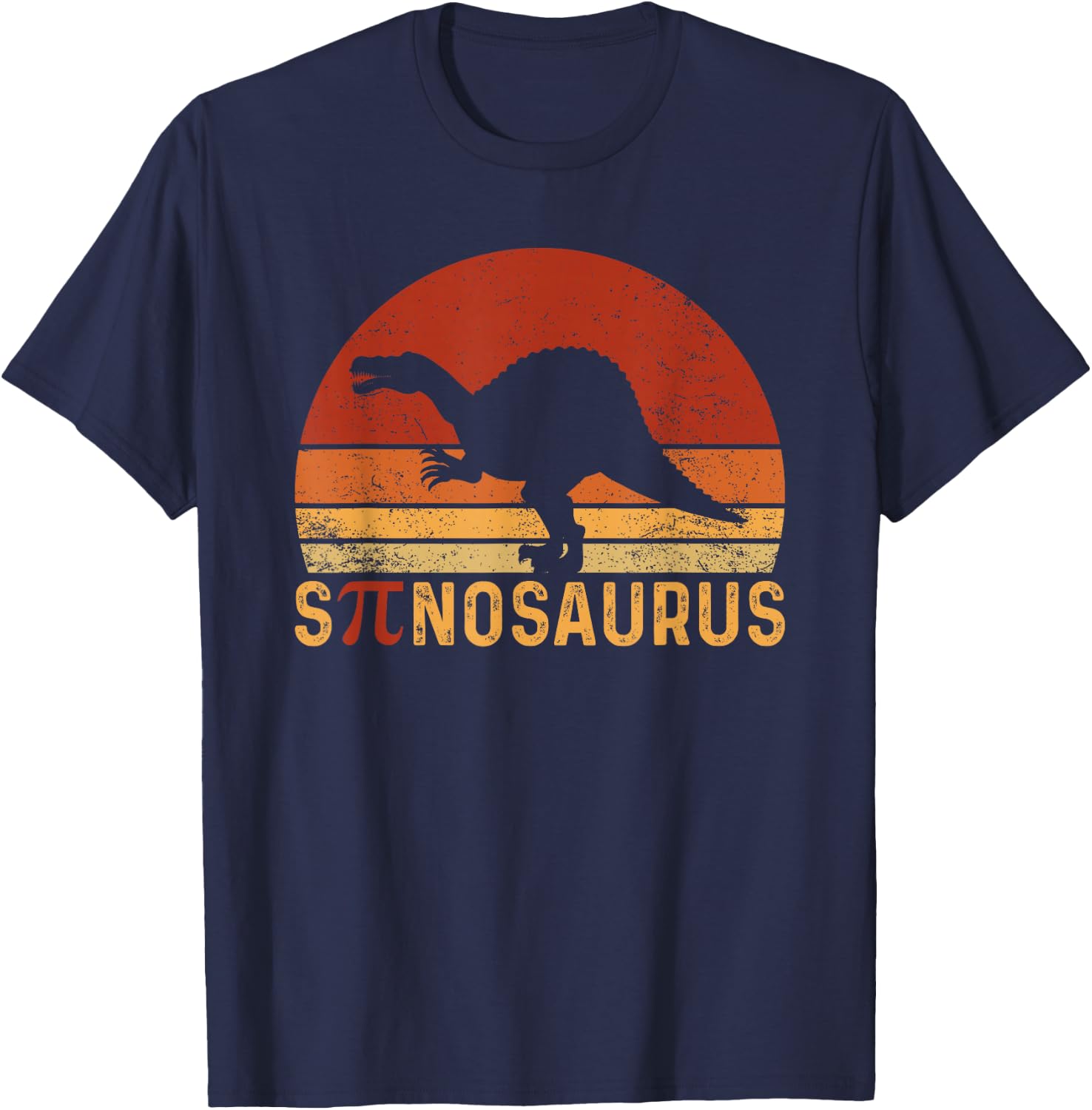 Funny Pi Day Pun Spinosaurus Dinosaur Math Teacher T-Shirt - T-Shirt | Navy